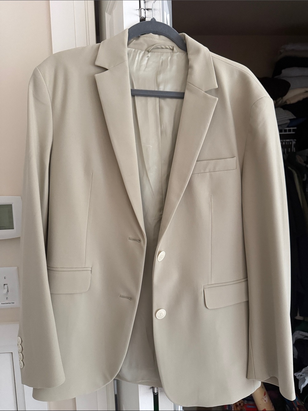 Djerf Avenue Light Beige Single-Breasted Blazer